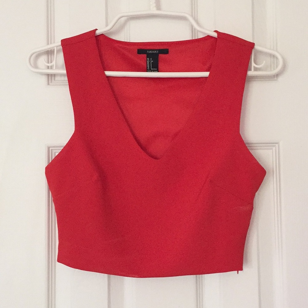 Red crop top